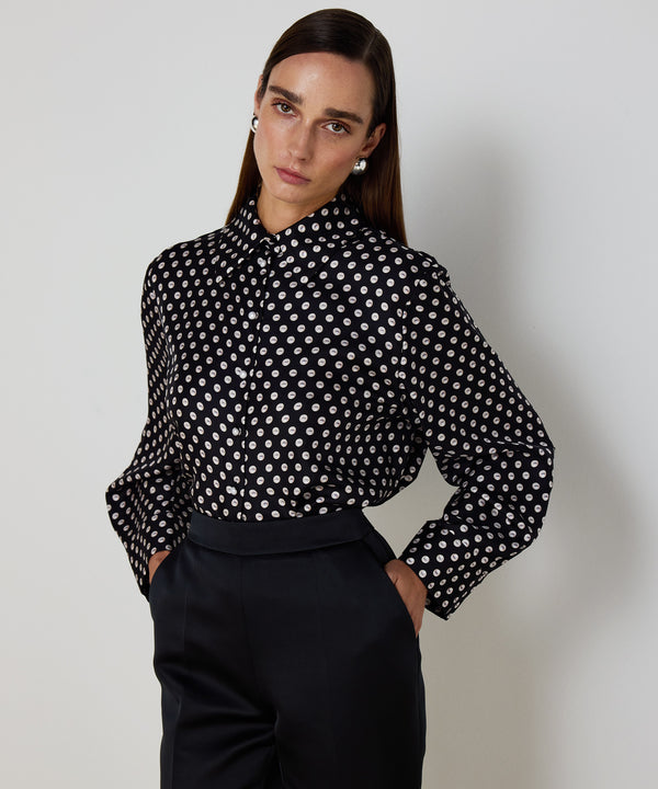 Machka Patterned Silk Blouse Black