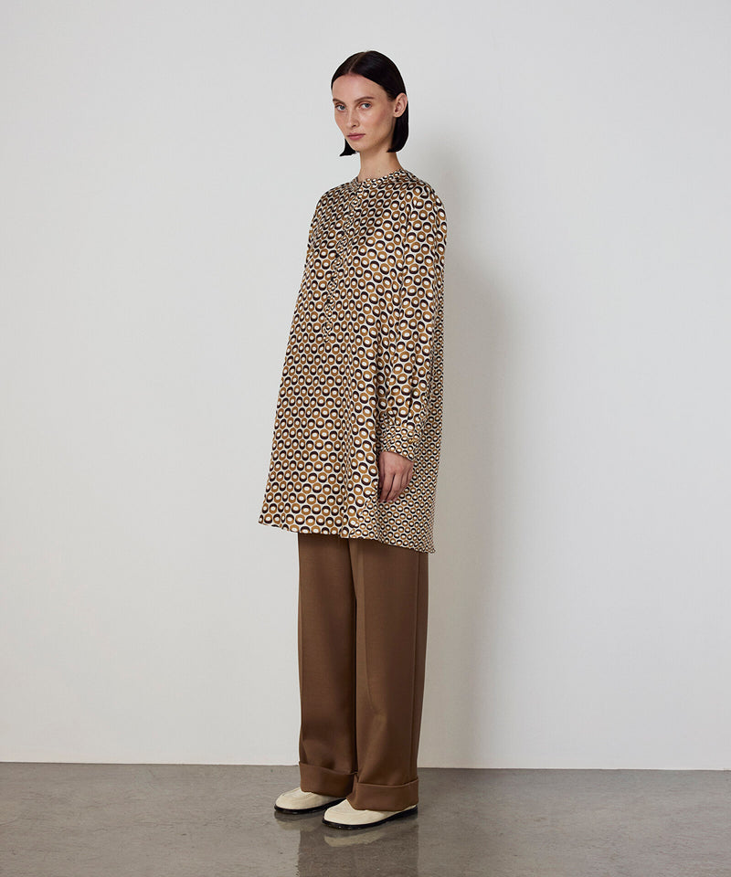 Machka Patterned Silk Tunic Cinnamon