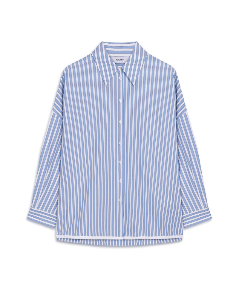 Machka Striped Oversize Shirt Blue