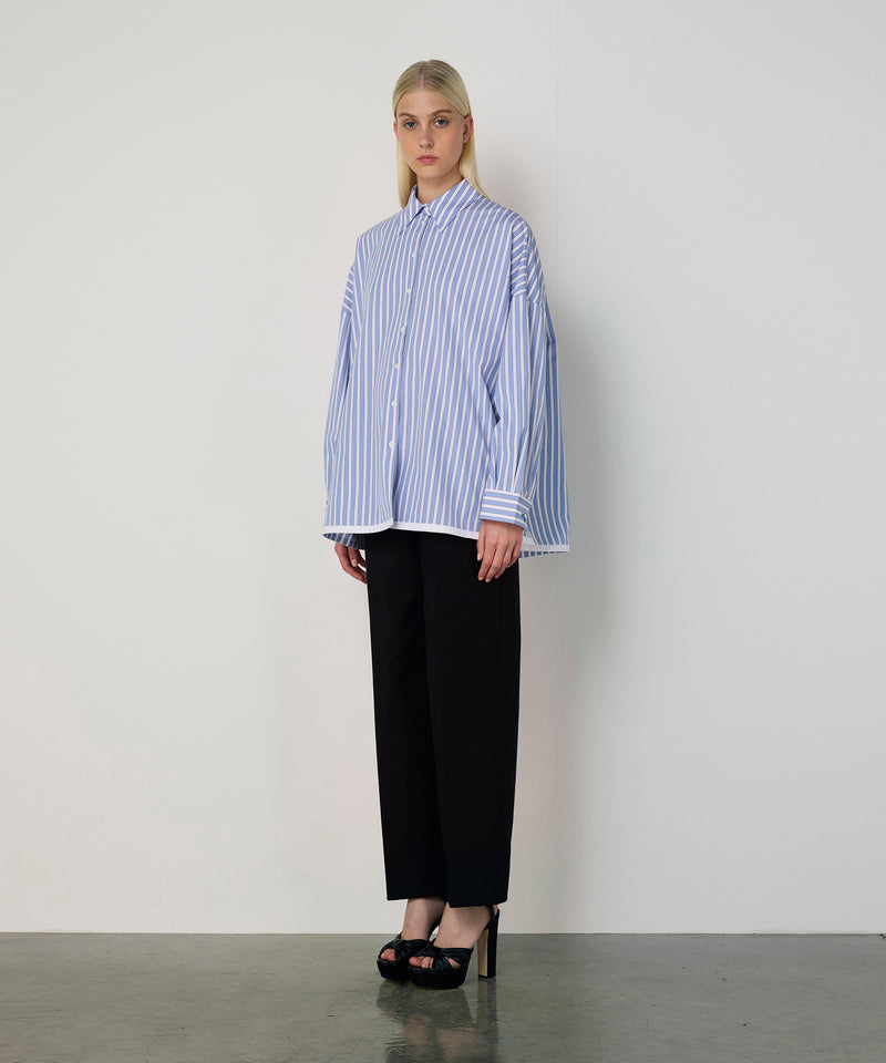 Machka Striped Oversize Shirt Blue
