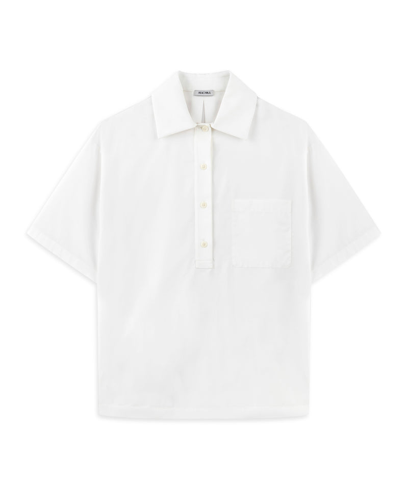 Machka Ruffled Poplin Blouse White