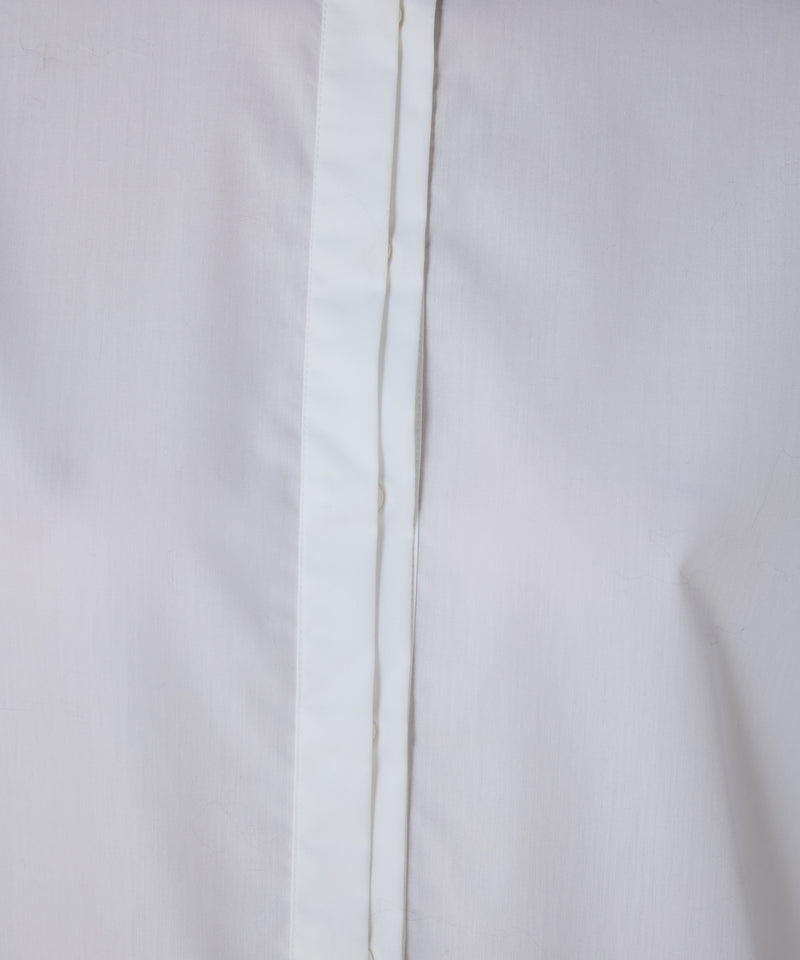 Machka Stand-Collar Poplin Shirt With Ribbed Details White