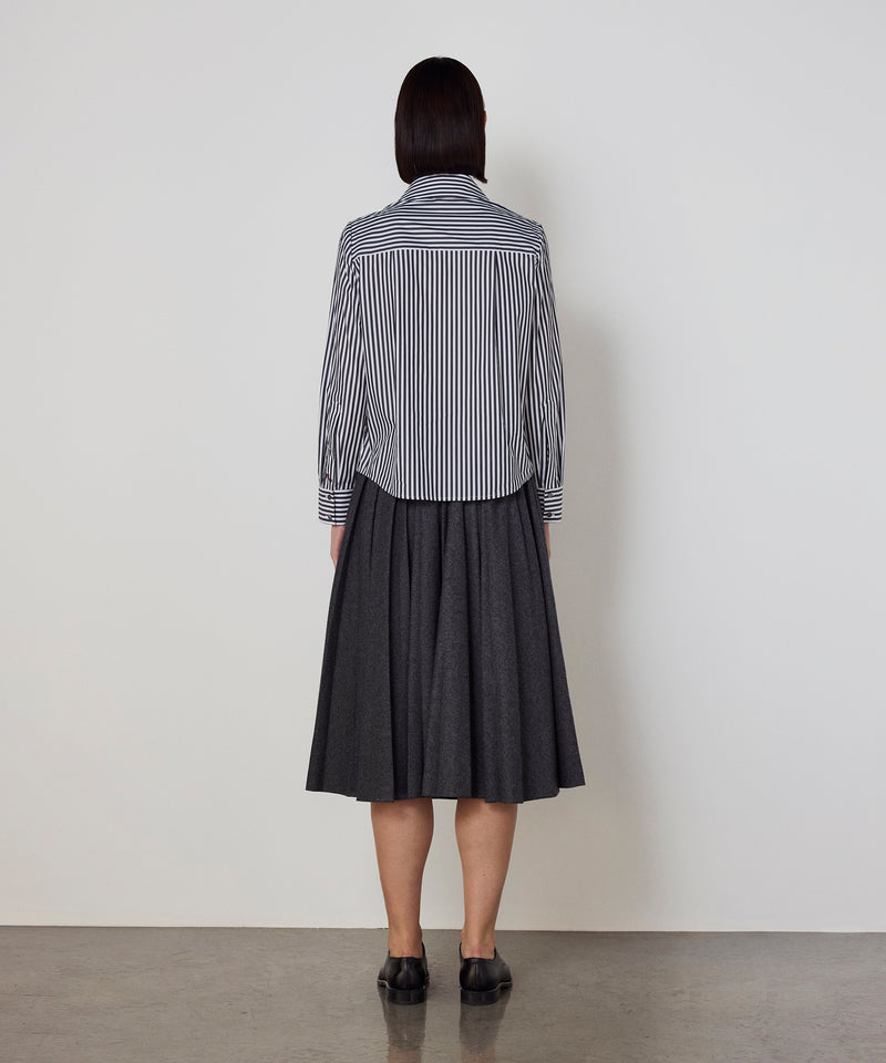 Machka Striped Shirt With Tie-Neck Detail Anthracite