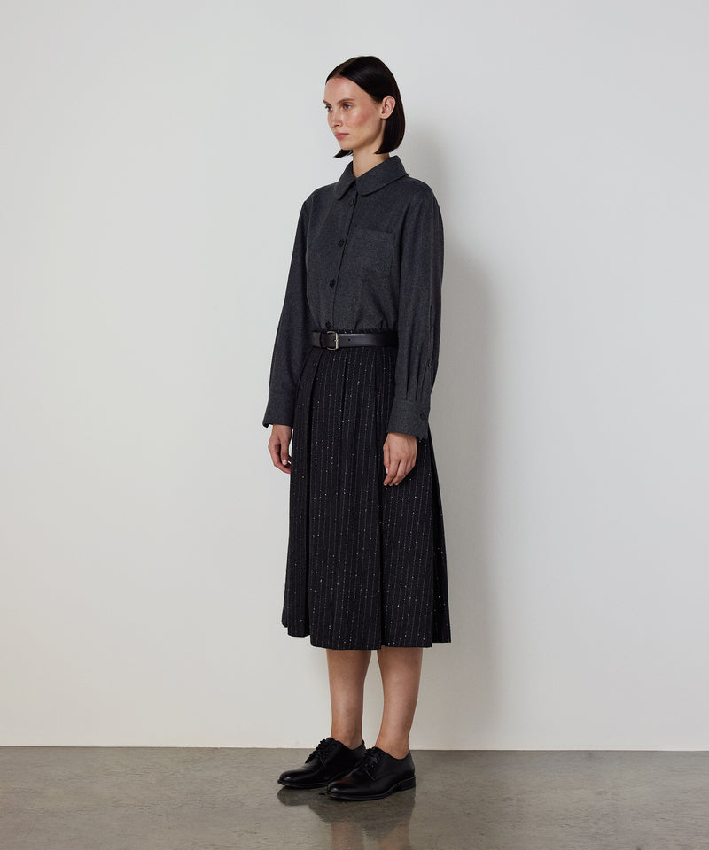 Machka Flannel Shirt With Pockets Grey Melange