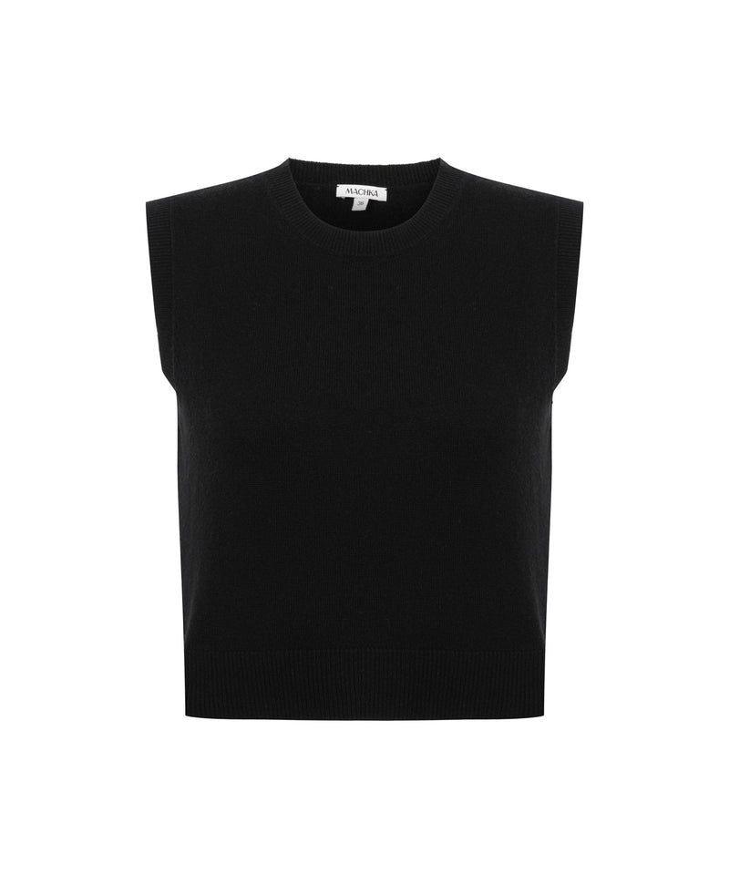 Machka Wool-Cashmere Blend Vest Black