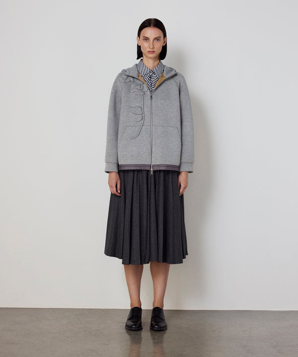 Machka Floral Appliqué Sweatshirt Light Grey Melange