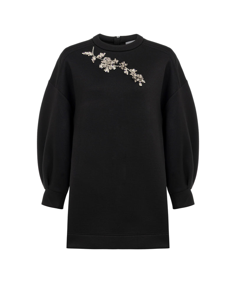 Machka Sweatshirt With Modular Floral Embroidery Black