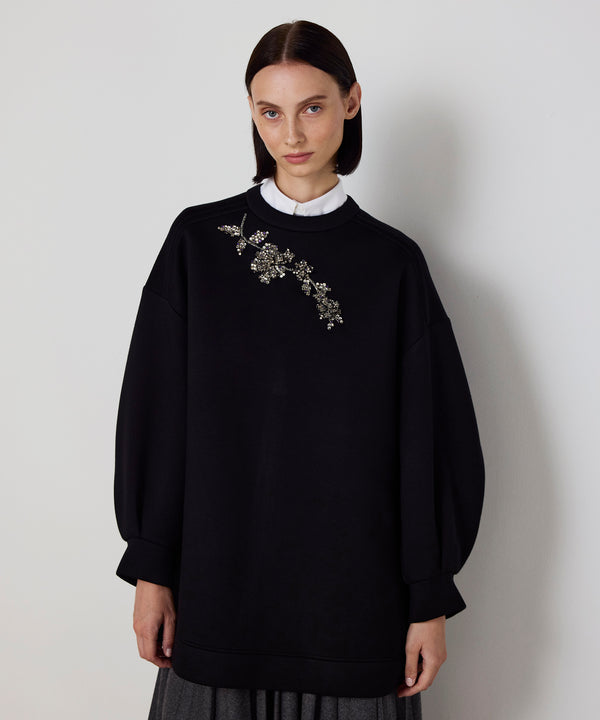 Machka Sweatshirt With Modular Floral Embroidery Black