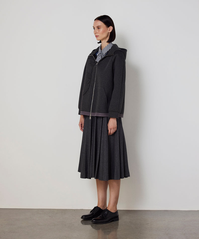 Machka Sweatshirt With Floral Appliqués Anthracite