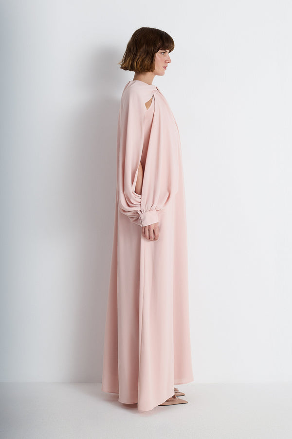 Nean Cape-Sleeve Gown Light Pink