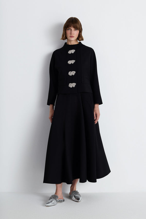 Nean Embellished Bow Jacket Black