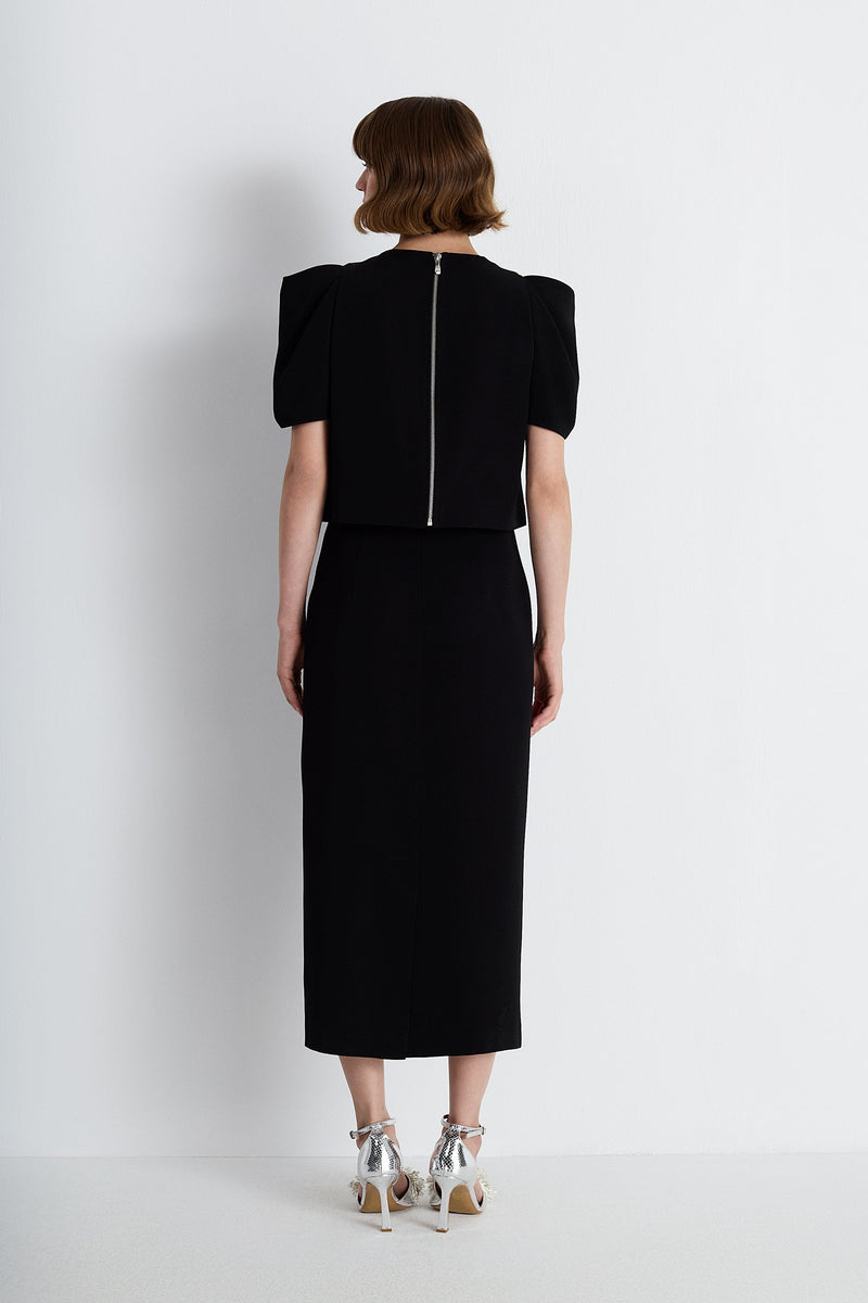 Nean Embellished Midi Skirt Black