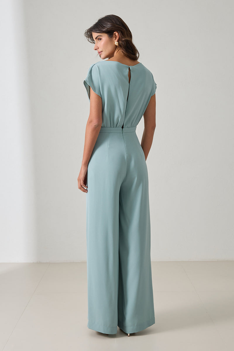 Setre Draped Tie Detail Jumpsuit Mint