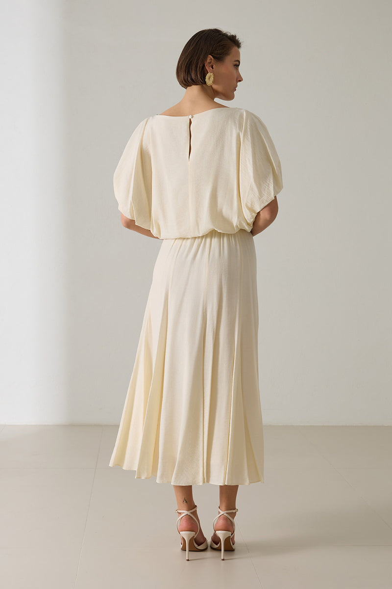 Setre Waist And Sleeve Detailed Blouse Cream