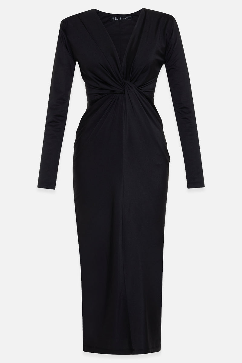 Setre Twisted Detail Slim Fit Dress Black