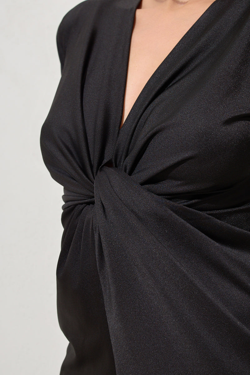 Setre Twisted Detail Slim Fit Dress Black