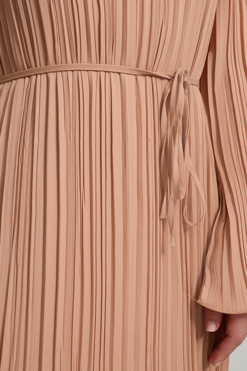 Setre Pleated Relaxed Cut Dress Salmon