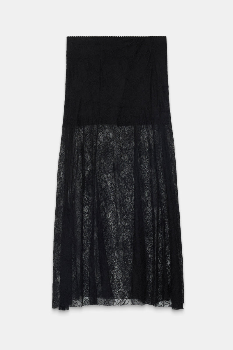 Setre Transparent And Lace Detailed Skirt Black