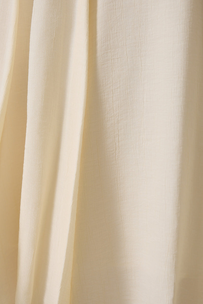 Setre Waist Elastic Detailed Midi Skirt Cream