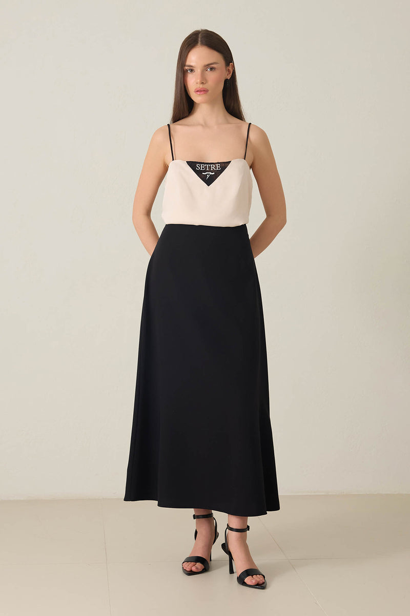 Setre Relaxed Cut Long Skirt Black