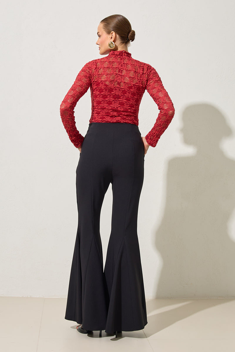 Setre Bootcut Solid Trousers Black