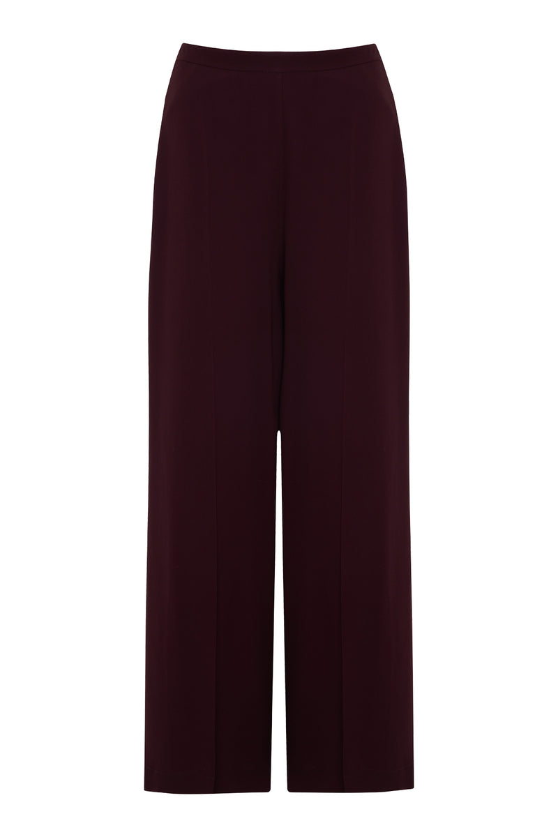 Setre Relaxed Cut Wide Leg Trousers Burgundy