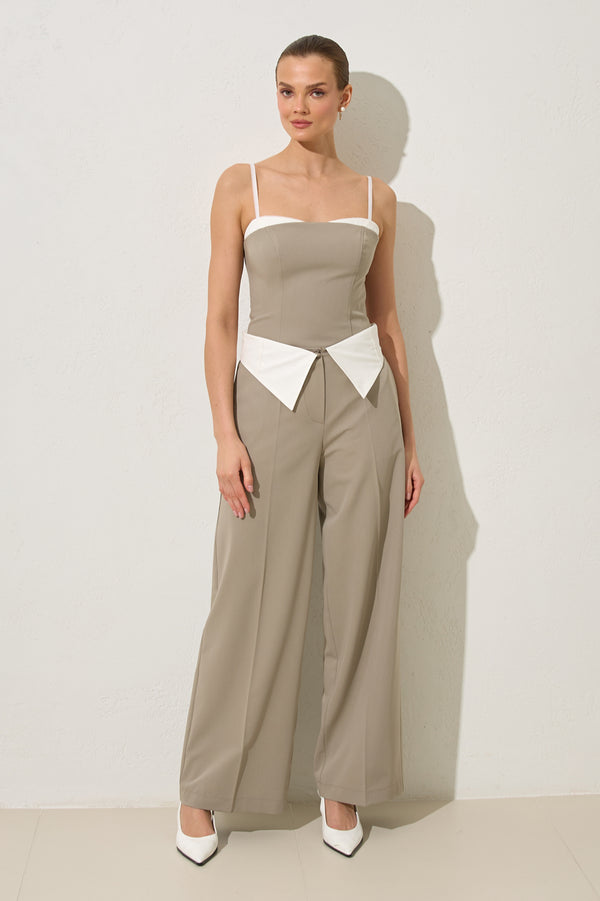 Setre Waist Detailed Relaxed Cut Trousers Olive