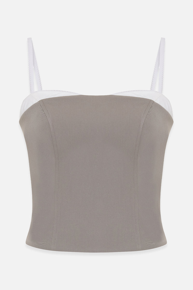 Setre Thin Strap Collar Detailed Blouse Olive