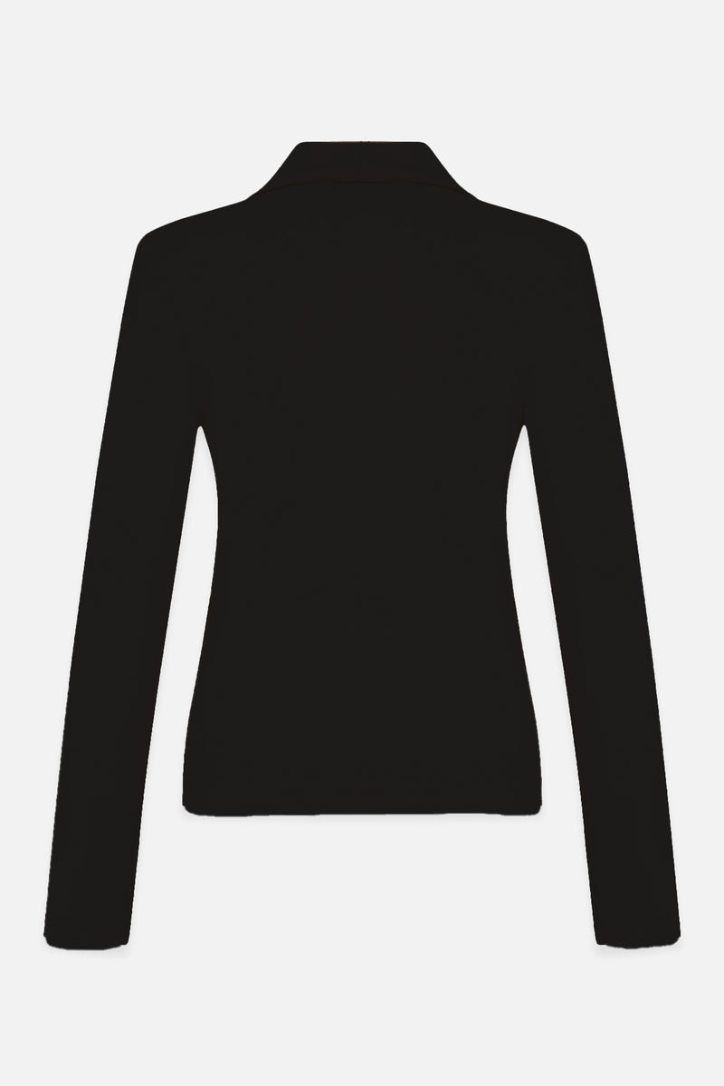 Setre Surplice Pleated Blouse Black