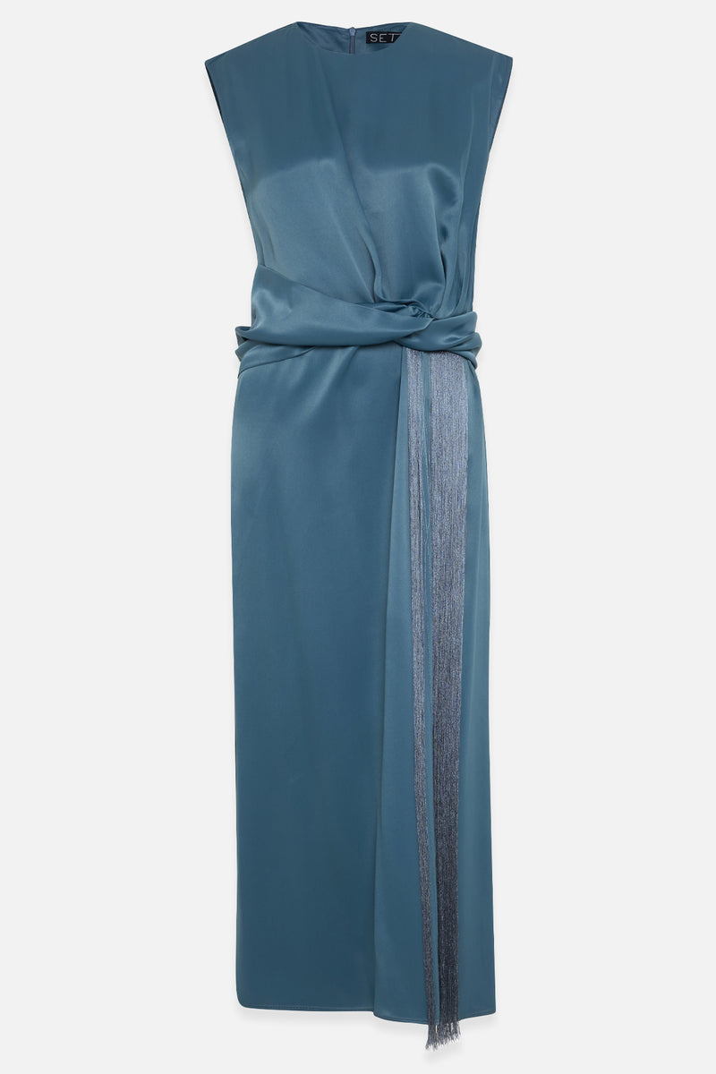 Setre Waist Detailed With Tassel Dress Crystal