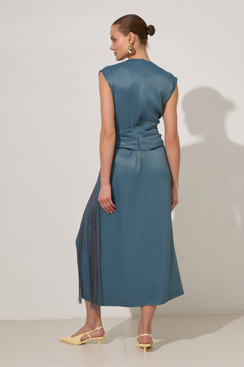 Setre Waist Detailed With Tassel Dress Crystal