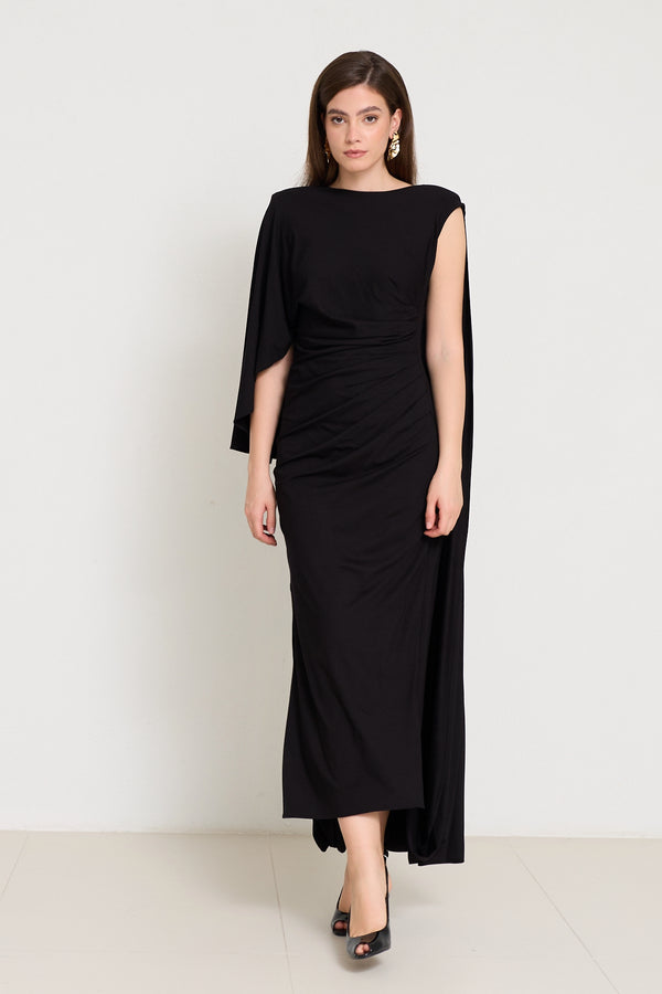 Setre Dress With Shoulder And Accessory Details Black
