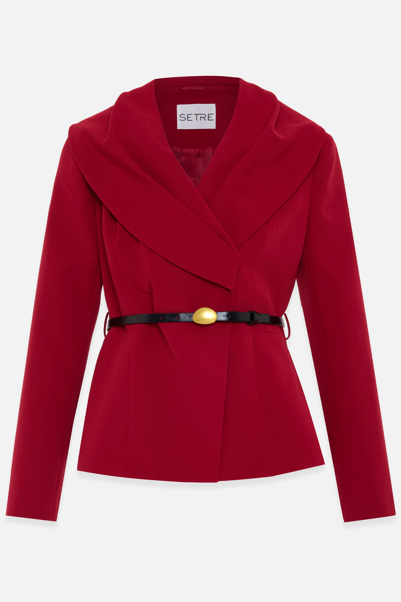 Setre Belt Detailed Blazer With Trousers Red
