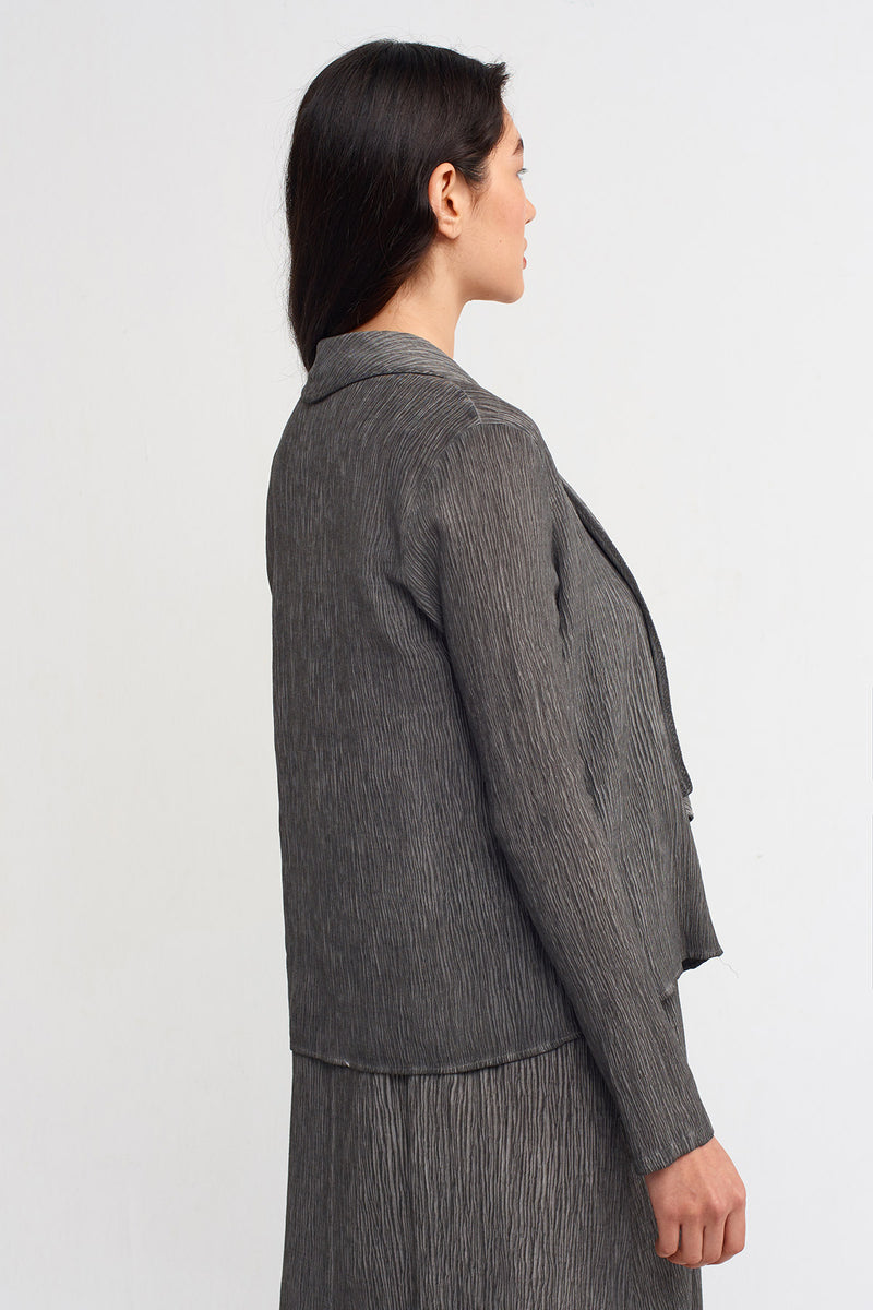 NU Shawl Collar Short Jacket Black
