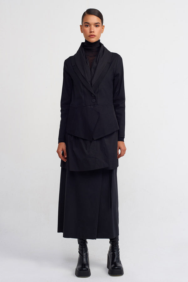 NU Shawl Collar Poplin Jacket Black
