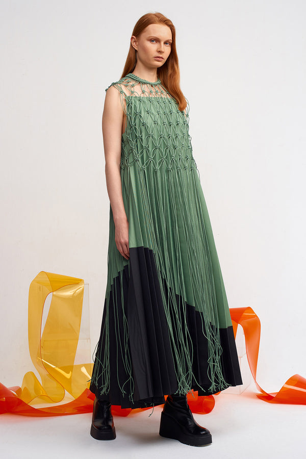 NU Handmade Macramé Collar Green