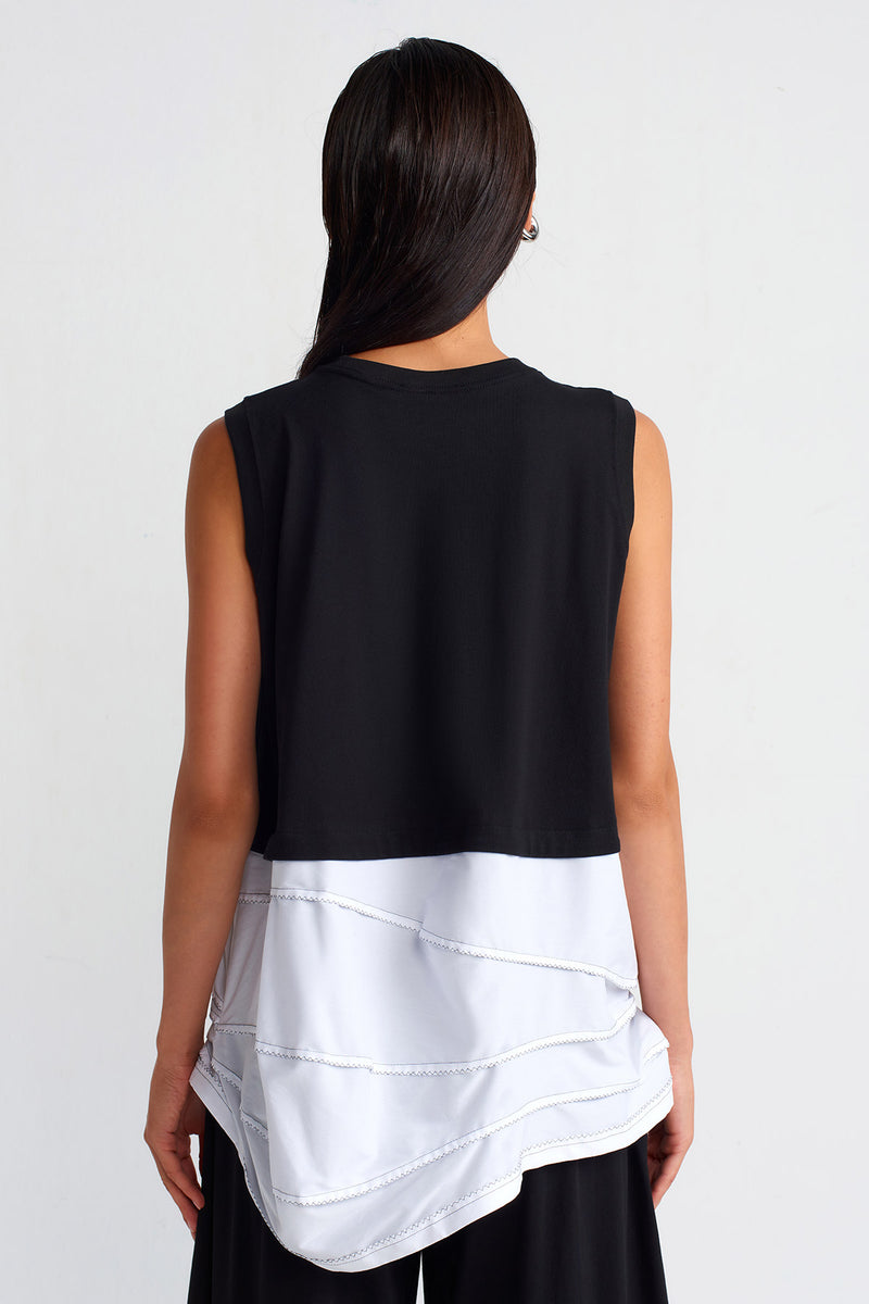 NU Double-Fabric Cotton T-Shirt Black/Offwhite