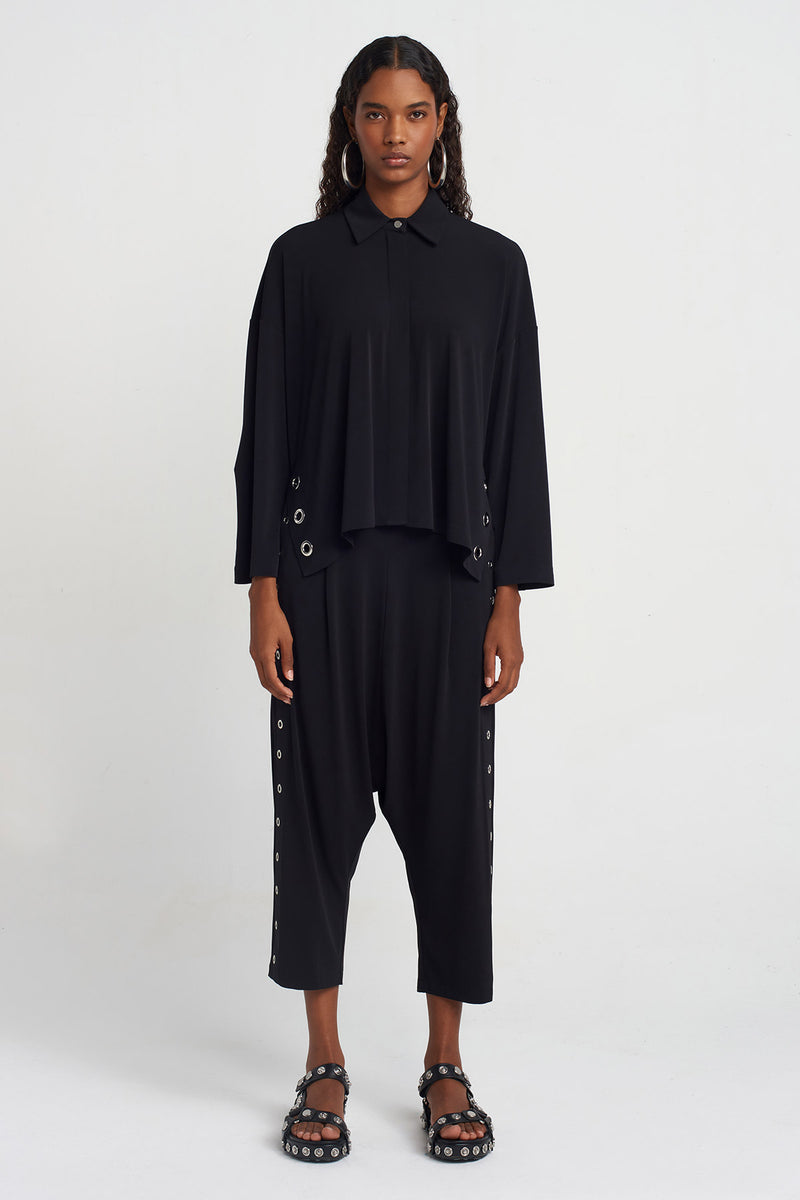 NU Eyelet Jersey Shirt Black