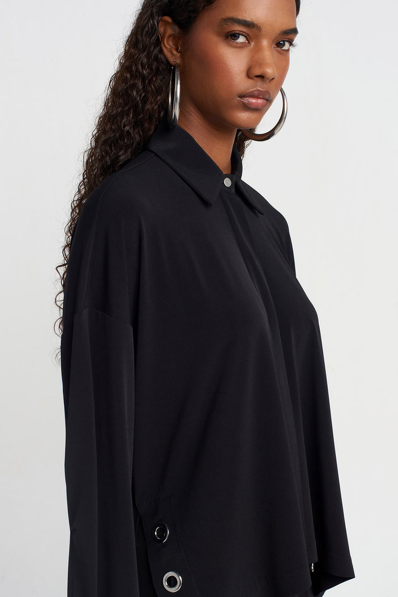 NU Eyelet Jersey Shirt Black