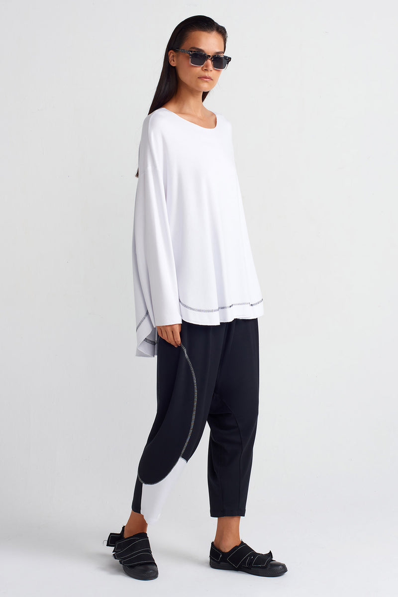 Nu Fabric Block Relaxed Sweatshirt Black-White