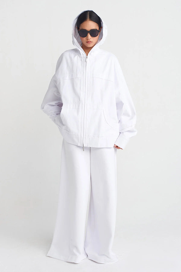 NU Distressed Stitch Denim Jacket Off White