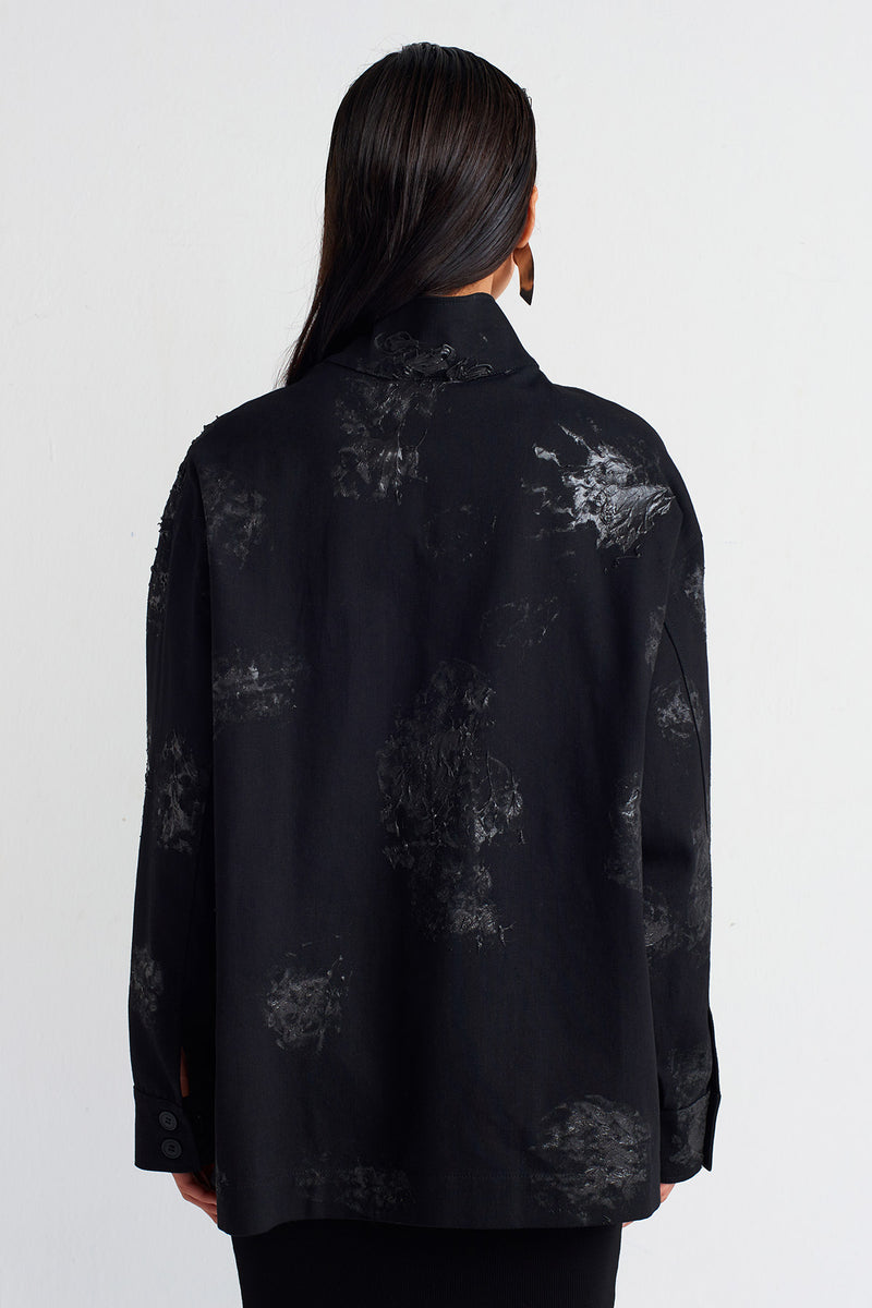Nu Paint Detail Gabardine Jacket Black