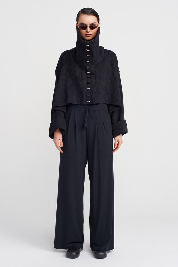 Nu High Collar Jacket Black