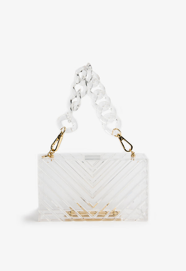 Choice Transparent Bag With Chain Detail Transparent