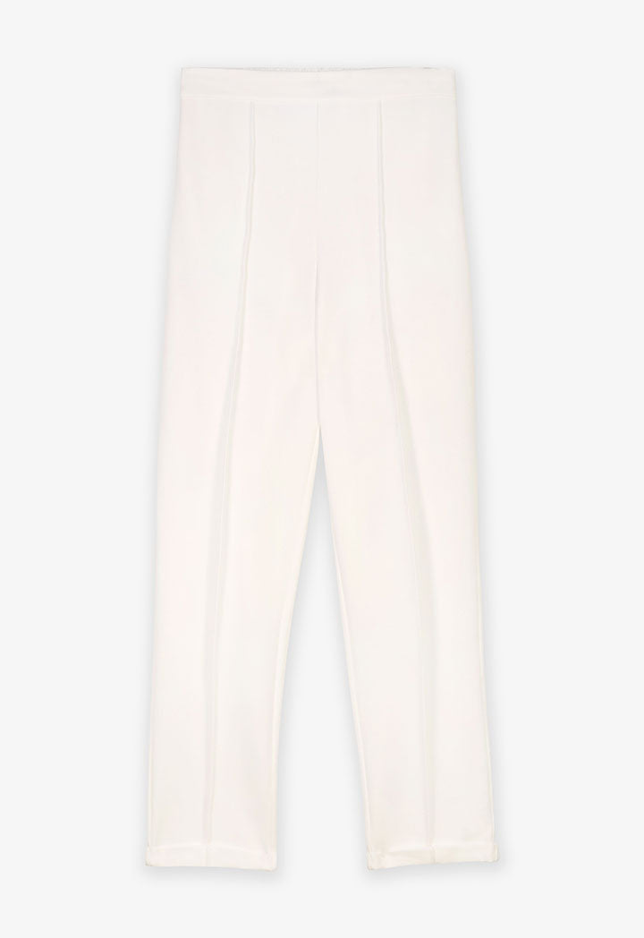 Choice Classic Folded Hem Trouser Off White