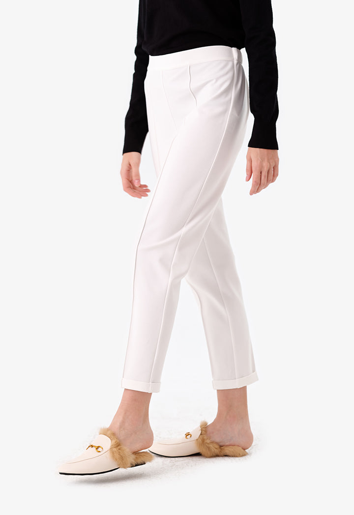 Choice Classic Folded Hem Trouser Off White