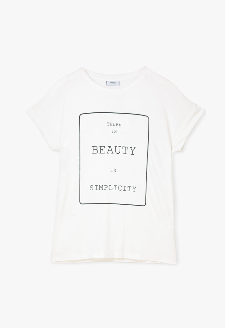 Choice Text Print T-Shirt Offwhite