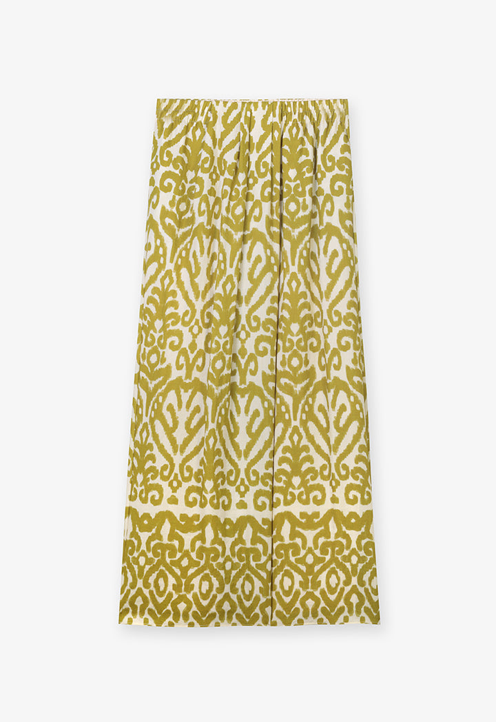 Choice Patterned Skirt With Overlap  Lime