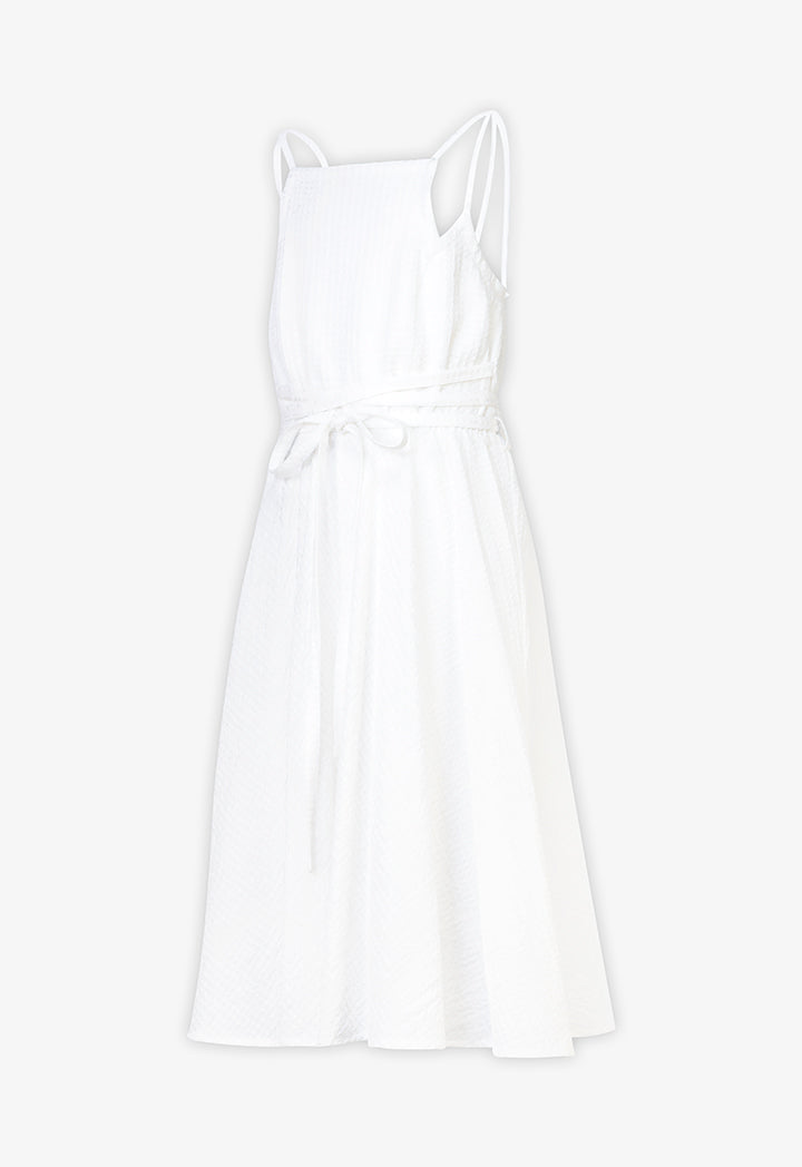 Choice Kids Solid Sleeveless Dress Off White