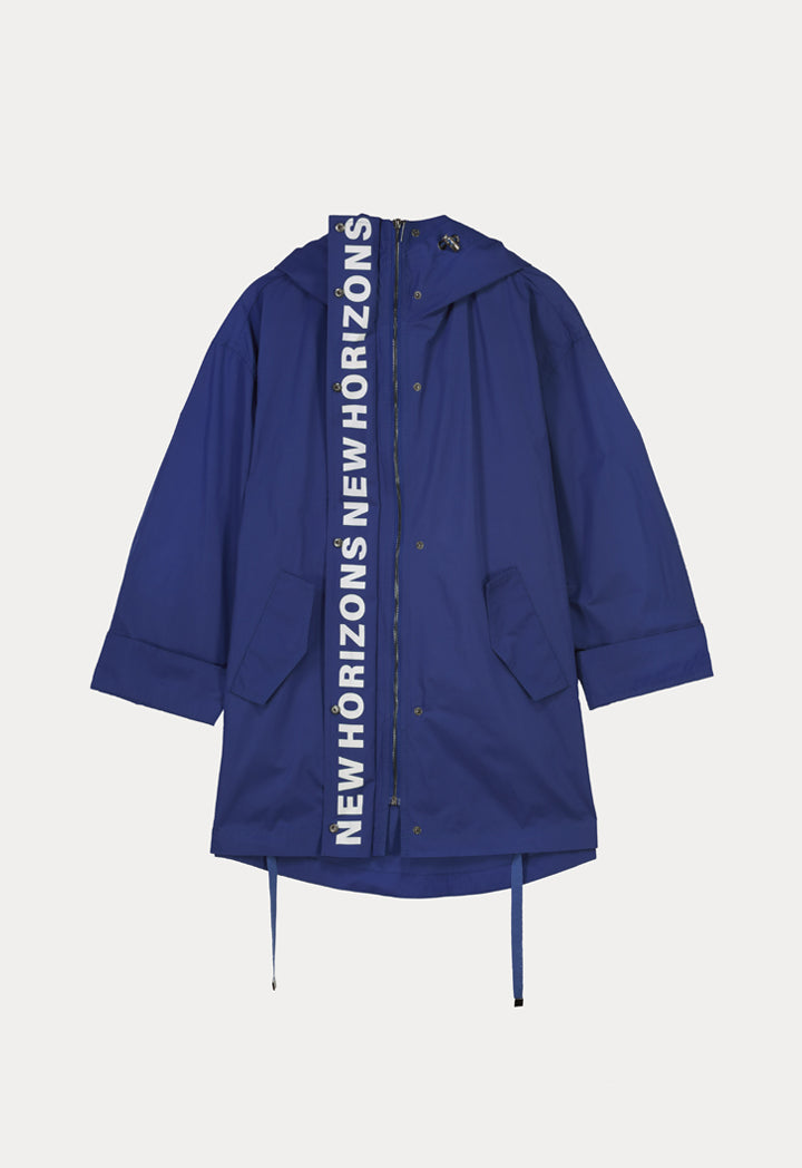 Choice Slogan Hoodie Jacket Blue